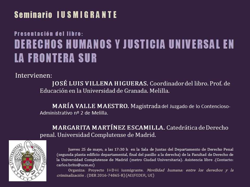 25/05/2017, 17:30h. Seminario permanente IUSMIGRANTE